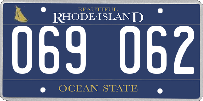 RI license plate 069062