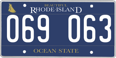 RI license plate 069063
