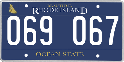 RI license plate 069067