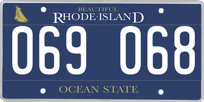 RI license plate 069068
