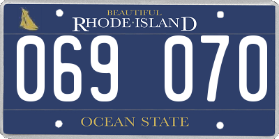 RI license plate 069070