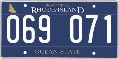 RI license plate 069071