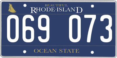 RI license plate 069073