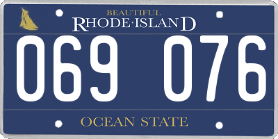 RI license plate 069076