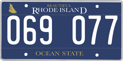 RI license plate 069077