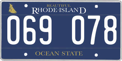 RI license plate 069078