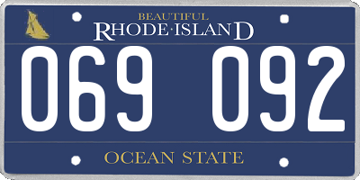 RI license plate 069092