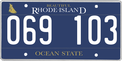 RI license plate 069103