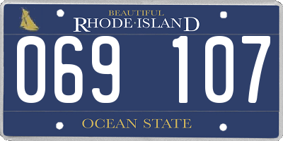RI license plate 069107