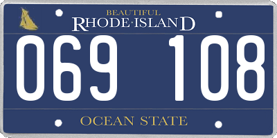 RI license plate 069108