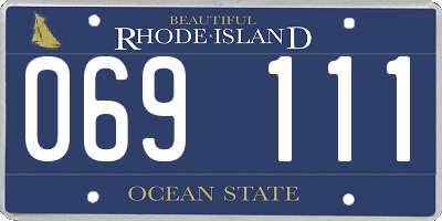 RI license plate 069111
