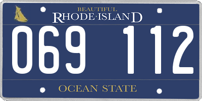 RI license plate 069112