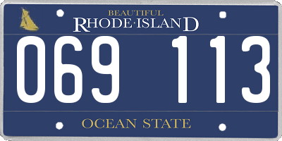 RI license plate 069113
