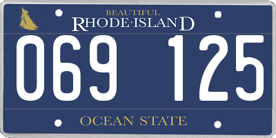 RI license plate 069125