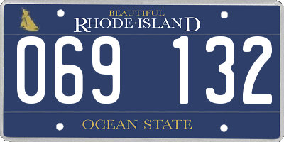 RI license plate 069132