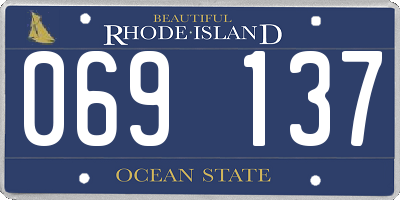 RI license plate 069137
