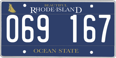 RI license plate 069167