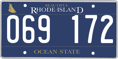 RI license plate 069172