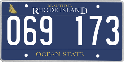 RI license plate 069173