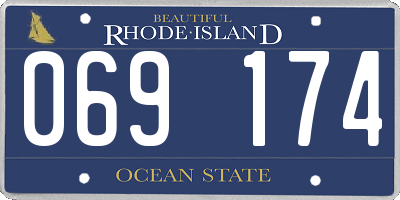 RI license plate 069174