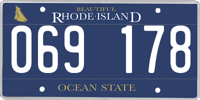 RI license plate 069178