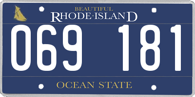 RI license plate 069181