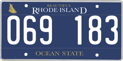 RI license plate 069183