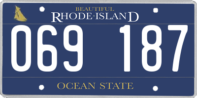 RI license plate 069187