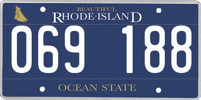 RI license plate 069188