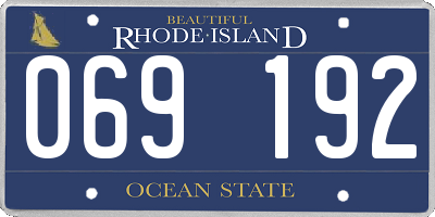RI license plate 069192
