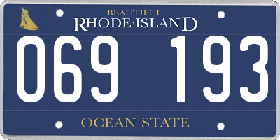 RI license plate 069193