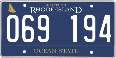 RI license plate 069194