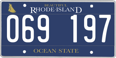 RI license plate 069197