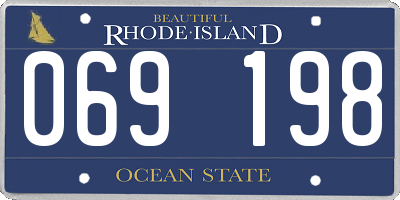 RI license plate 069198