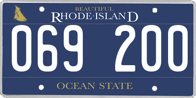 RI license plate 069200