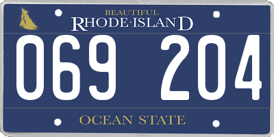 RI license plate 069204
