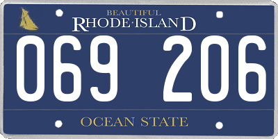 RI license plate 069206