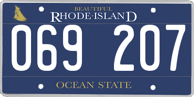 RI license plate 069207