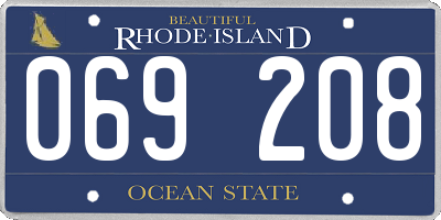 RI license plate 069208