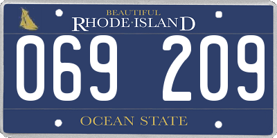 RI license plate 069209
