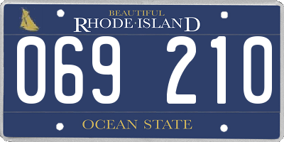 RI license plate 069210