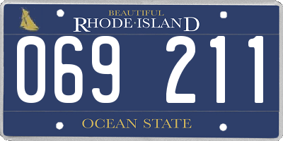 RI license plate 069211