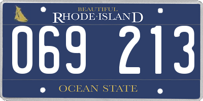 RI license plate 069213