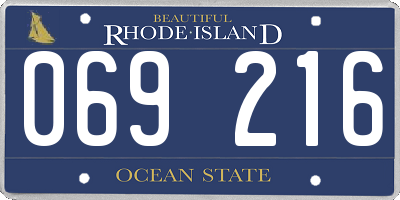 RI license plate 069216