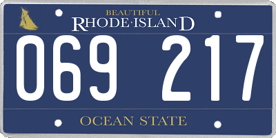 RI license plate 069217