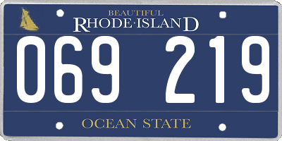 RI license plate 069219