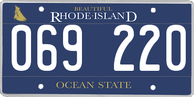 RI license plate 069220