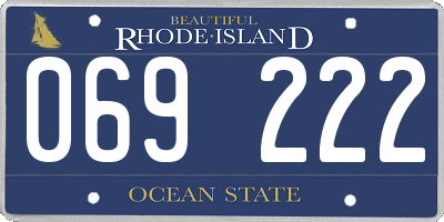RI license plate 069222