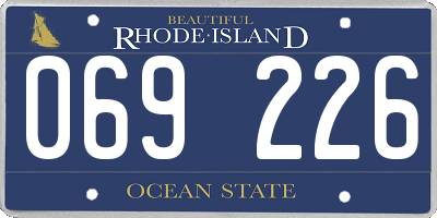 RI license plate 069226
