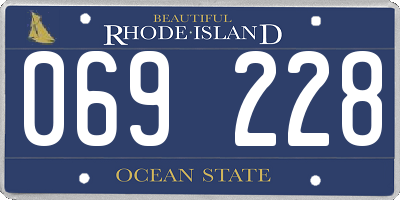 RI license plate 069228